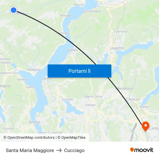 Santa Maria Maggiore to Cucciago map
