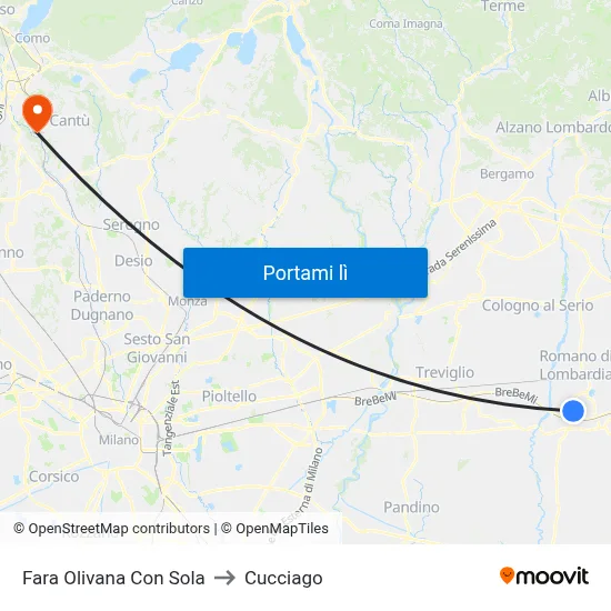 Fara Olivana Con Sola to Cucciago map