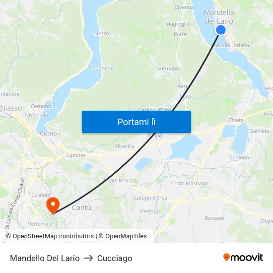 Mandello Del Lario to Cucciago map