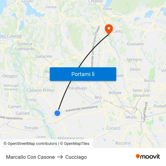 Marcallo Con Casone to Cucciago map