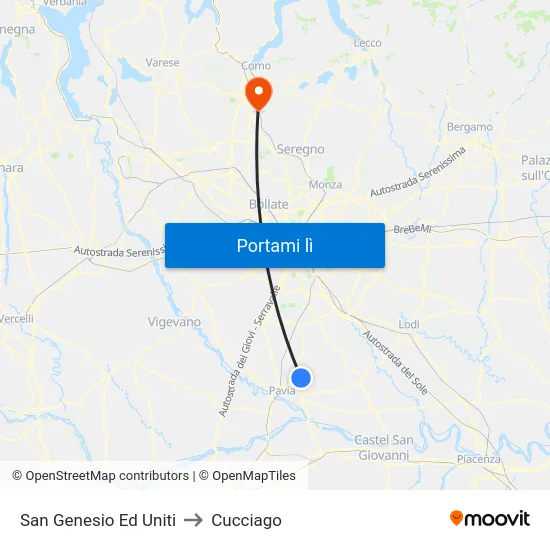 San Genesio Ed Uniti to Cucciago map