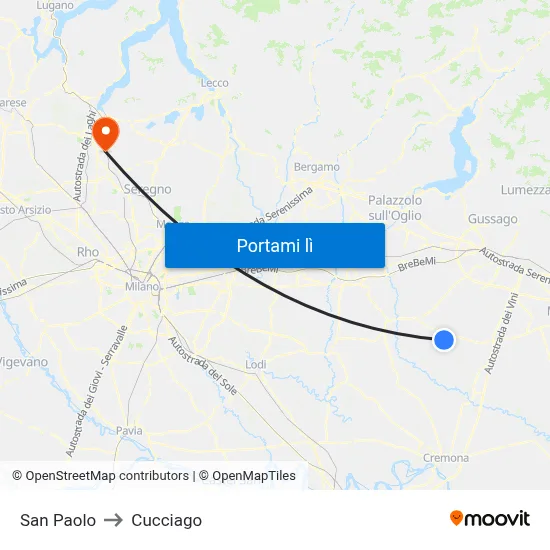 San Paolo to Cucciago map