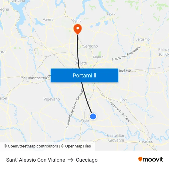 Sant' Alessio Con Vialone to Cucciago map