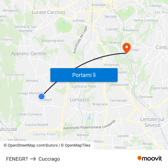 FENEGR? to Cucciago map