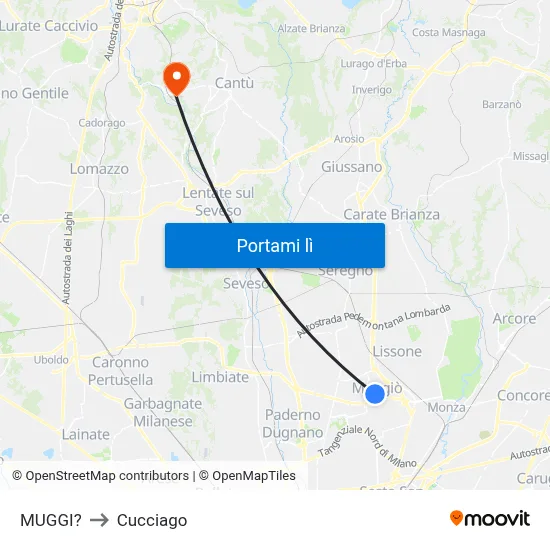 MUGGI? to Cucciago map