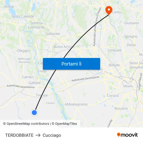 TERDOBBIATE to Cucciago map