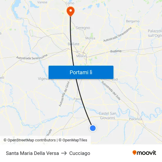 Santa Maria Della Versa to Cucciago map