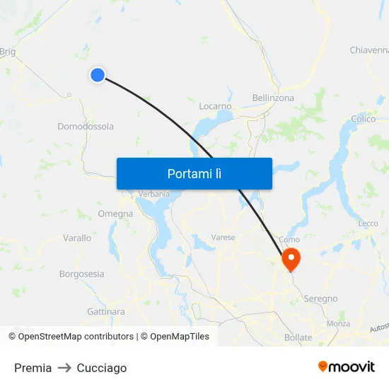 Premia to Cucciago map