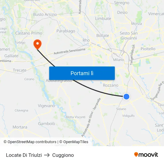 Locate Di Triulzi to Cuggiono map