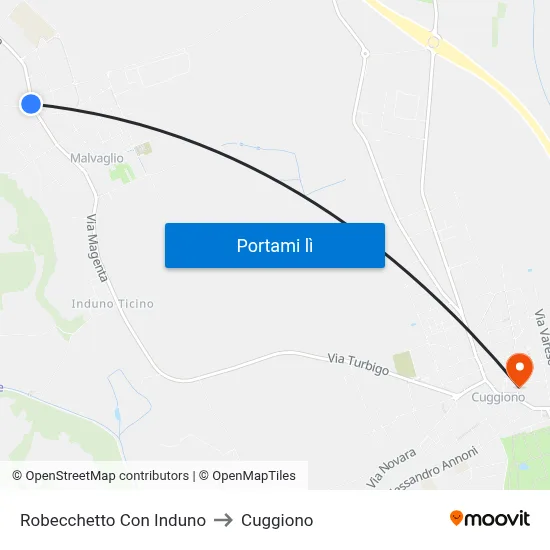 Robecchetto Con Induno to Cuggiono map