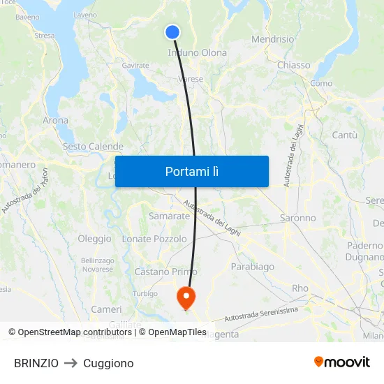 BRINZIO to Cuggiono map