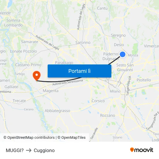 MUGGI? to Cuggiono map
