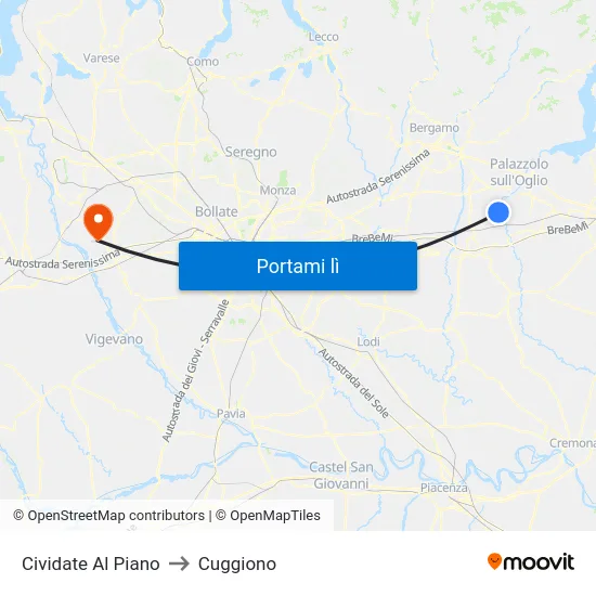 Cividate Al Piano to Cuggiono map