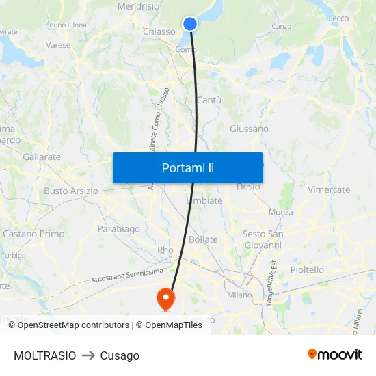 MOLTRASIO to Cusago map