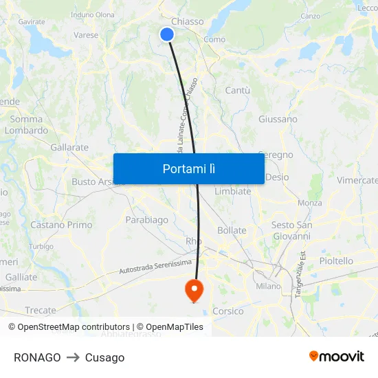 RONAGO to Cusago map