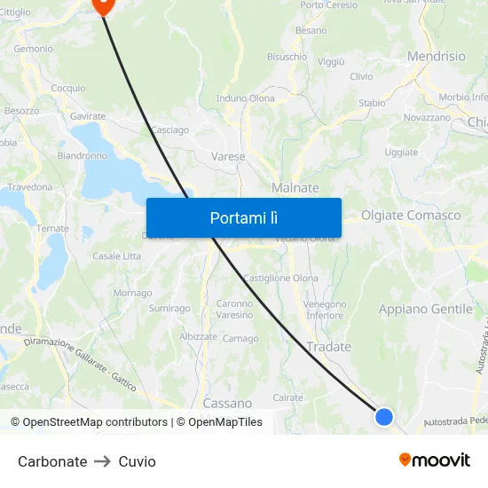 Carbonate to Cuvio map