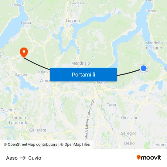 Asso to Cuvio map