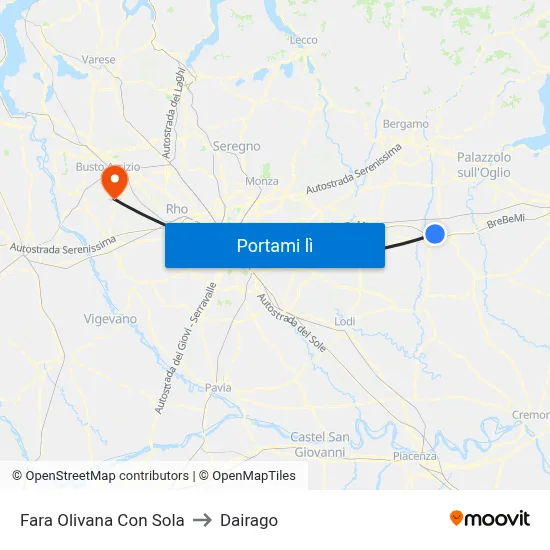 Fara Olivana Con Sola to Dairago map