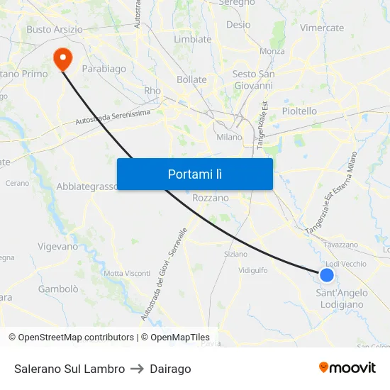 Salerano Sul Lambro to Dairago map