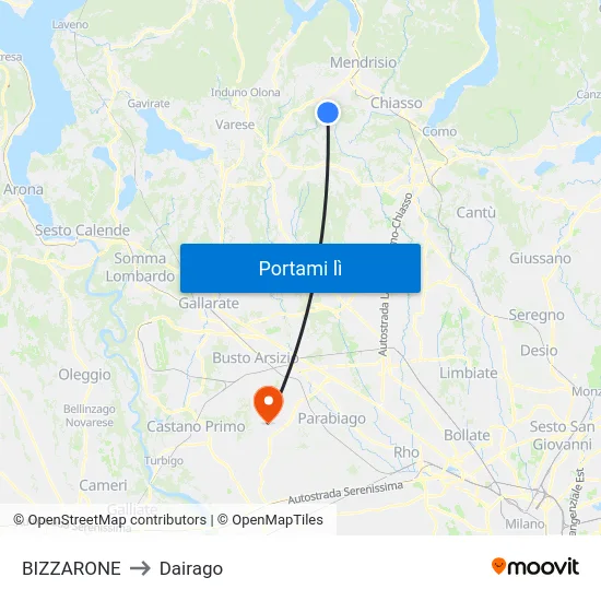 BIZZARONE to Dairago map