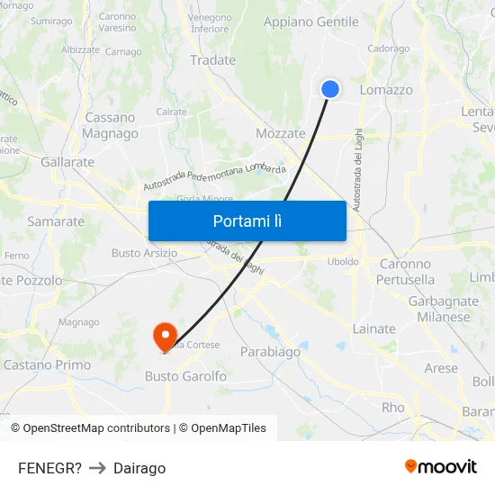 FENEGR? to Dairago map