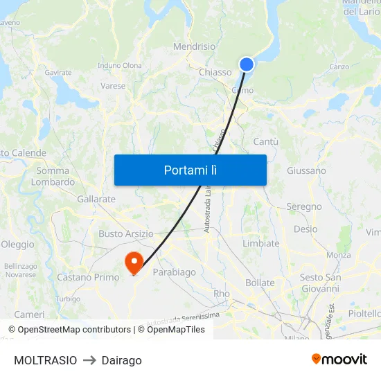 MOLTRASIO to Dairago map
