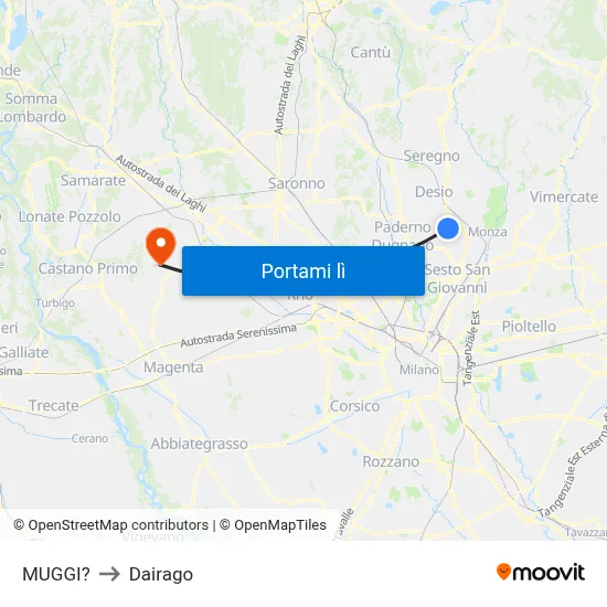 MUGGI? to Dairago map