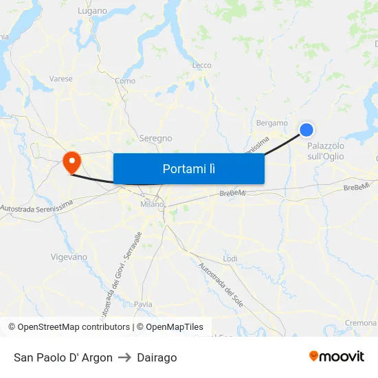 San Paolo D' Argon to Dairago map