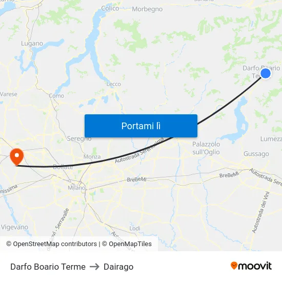 Darfo Boario Terme to Dairago map