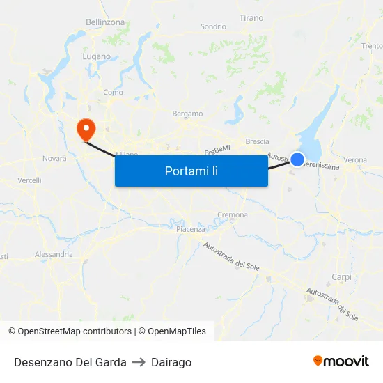 Desenzano Del Garda to Dairago map