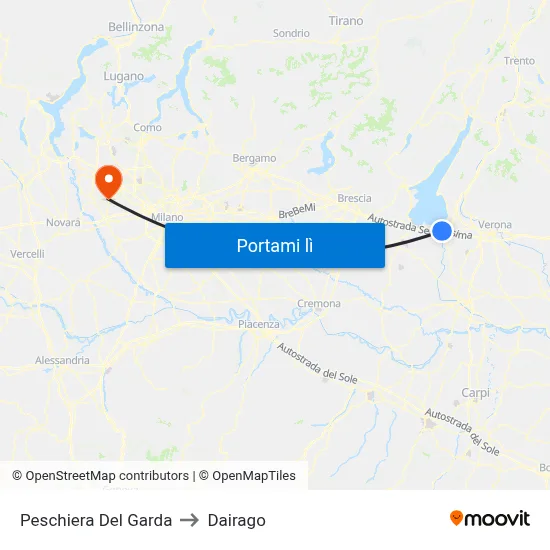 Peschiera Del Garda to Dairago map