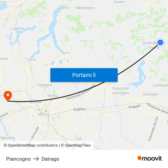 Piancogno to Dairago map