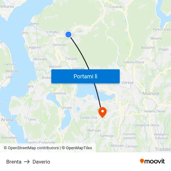 Brenta to Daverio map