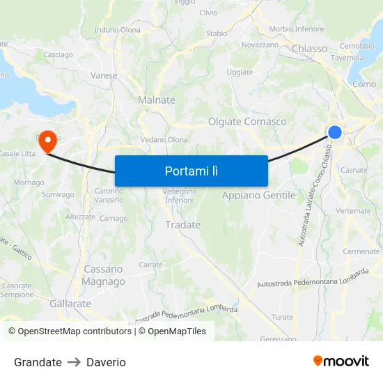 Grandate to Daverio map