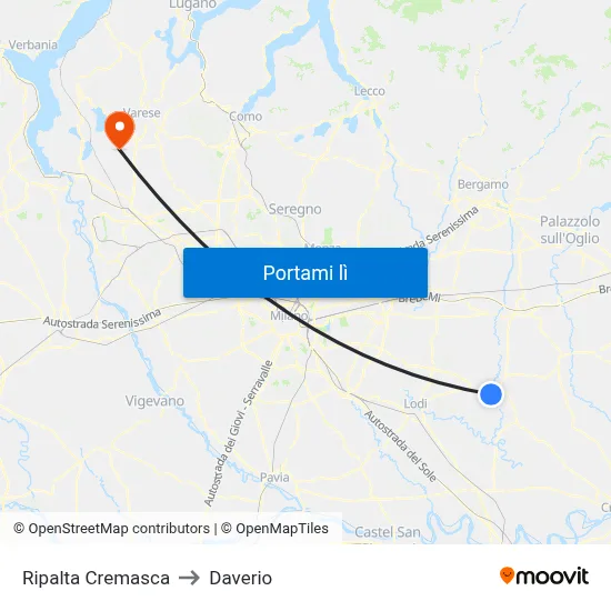 Ripalta Cremasca to Daverio map