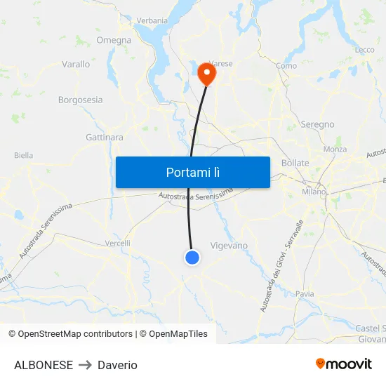 ALBONESE to Daverio map