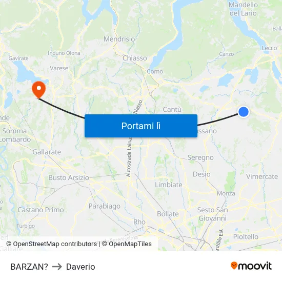 BARZAN? to Daverio map