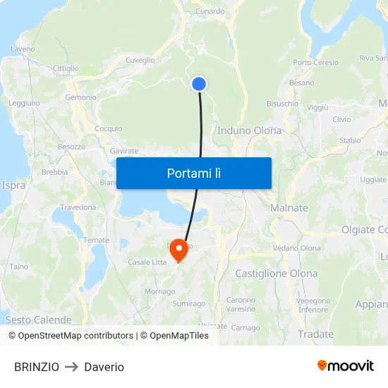 BRINZIO to Daverio map