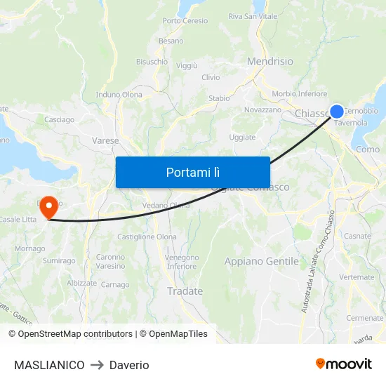 MASLIANICO to Daverio map
