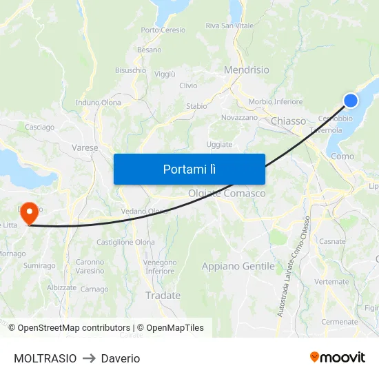 MOLTRASIO to Daverio map
