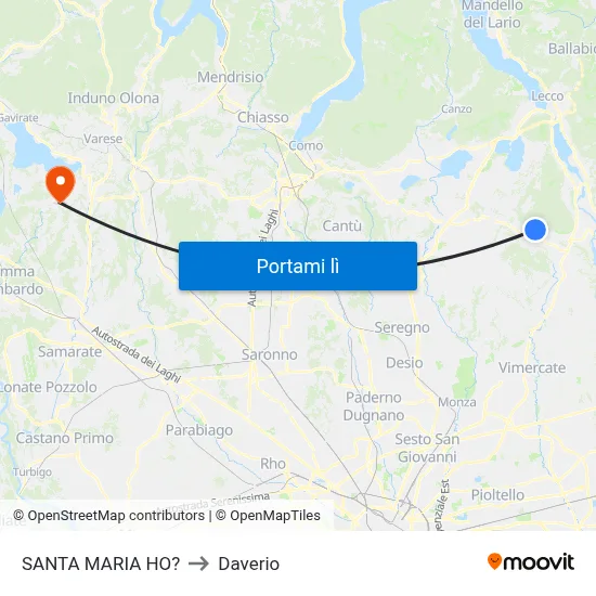 SANTA MARIA HO? to Daverio map