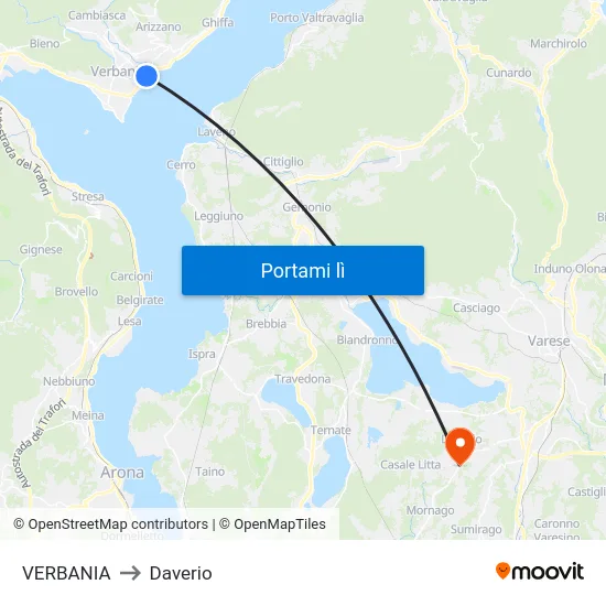 VERBANIA to Daverio map