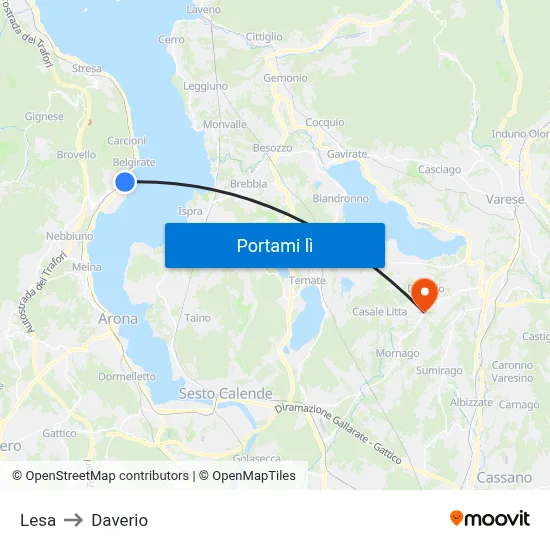 Lesa to Daverio map
