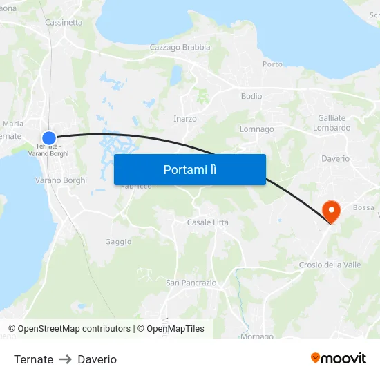 Ternate to Daverio map