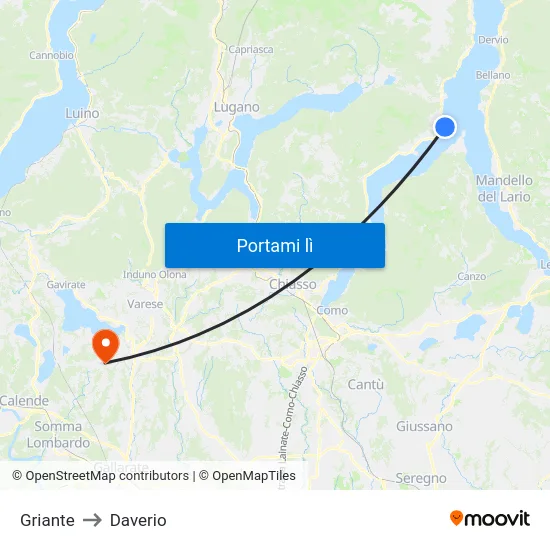 Griante to Daverio map