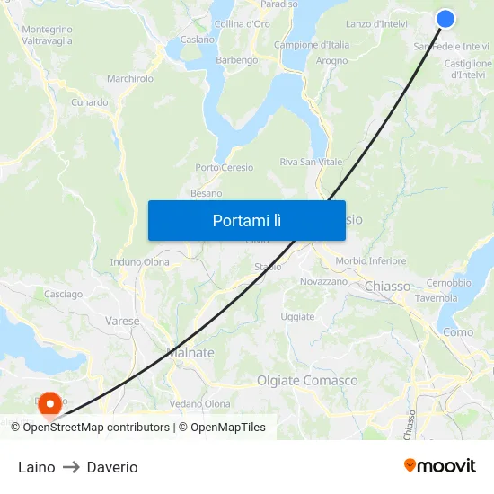 Laino to Daverio map