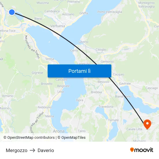 Mergozzo to Daverio map