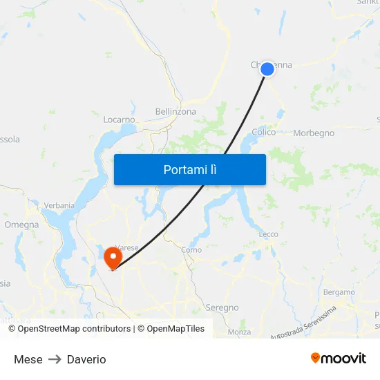 Mese to Daverio map