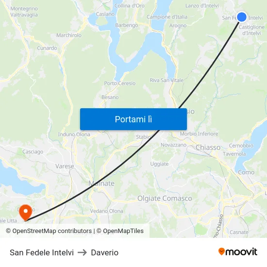 San Fedele Intelvi to Daverio map