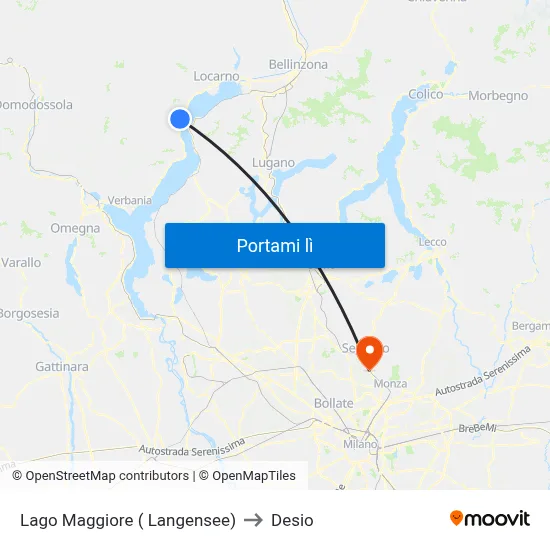 Lago Maggiore ( Langensee) to Desio map